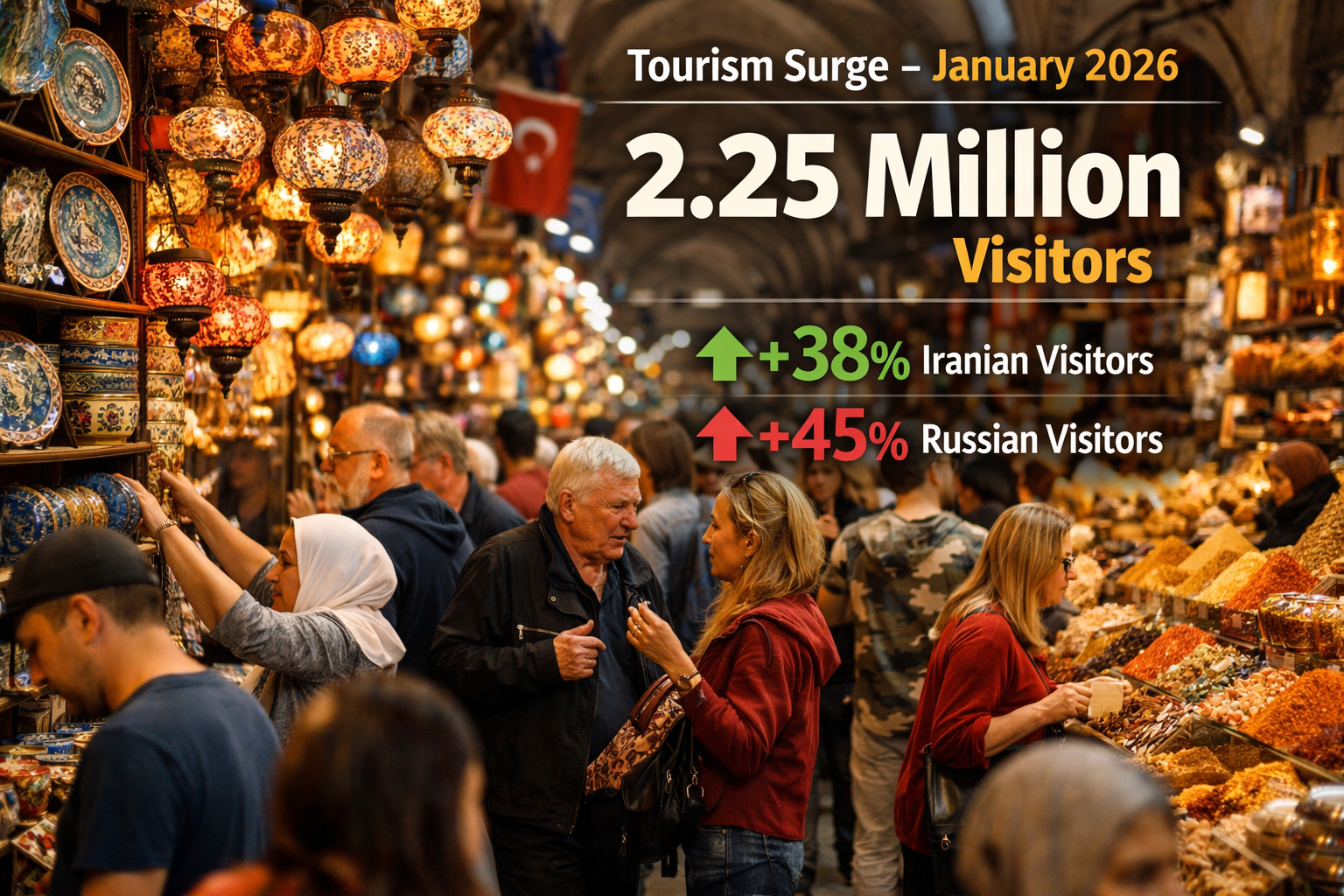 () editorial photograph showing a bustling Istanbul Grand Bazaar scene with diverse international tourists shopping among